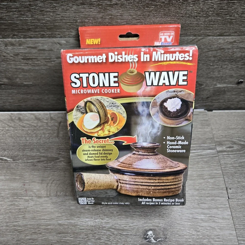Stone Wave Microwave Cooker Non-Stick Ceramic Stoneware Bake AS seen on TV NEW!